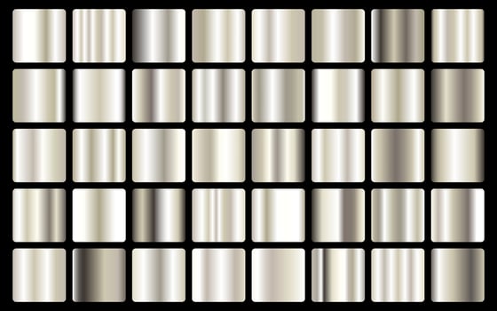Silver background texture vector icon seamless pattern. Light, realistic, elegant, shiny, metallic and silver gradient illustration. Mesh vector. Design for frame, ribbon, coin, abstract