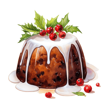 AI generated Christmas Pudding, Foods Illustration. Watercolor Style. AI Generated png