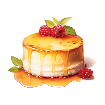 AI generated Eggnog Flan, Foods Illustration. Watercolor Style. AI Generated png