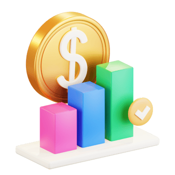 3D Dollar Chart Illustration png