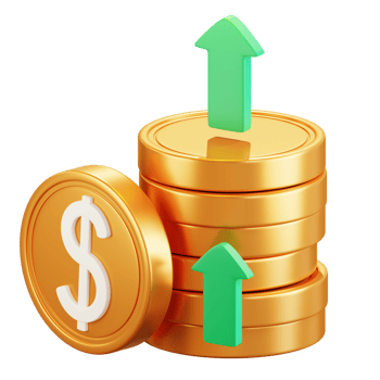 3D Pile of Coins Illustration png