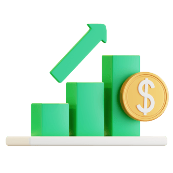 3D Bullish Chart Illustration png