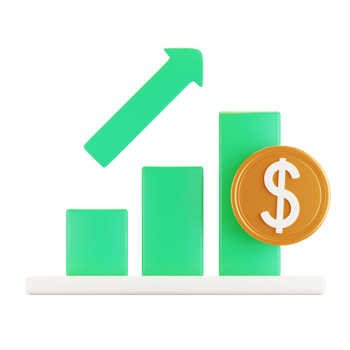 3D Bullish Chart Illustration png