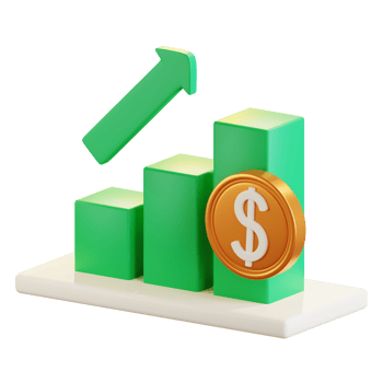3D Bullish Chart Illustration png