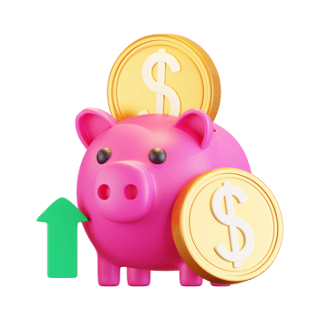 3D Piggy Bank Illustration png