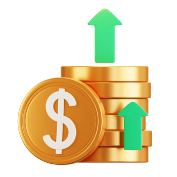 3D Pile of Coins Illustration png