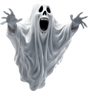 AI generated A close-up of a scary ghost. Ai-Generated png