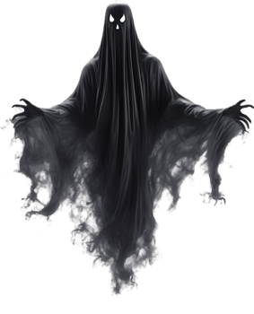 AI generated A close-up of a scary ghost. Ai-Generated png