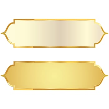 Set Of Luxury Golden Arabic Islamic Banner Title Frame Text Box Border vector