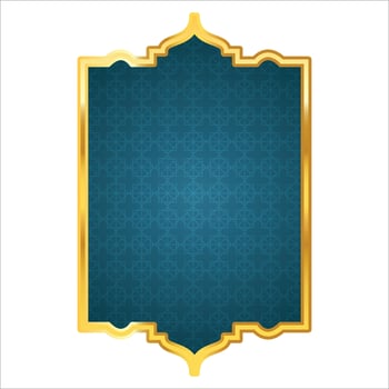 Luxury golden arabic islamic banner title frame transparent background gold text box vector