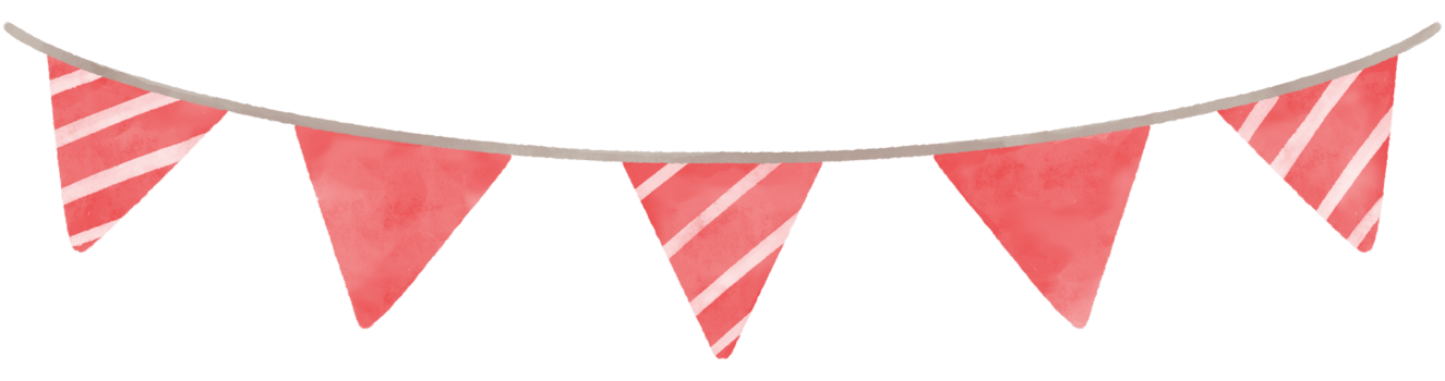 Christmas party bunting. Watercolor illustration. png
