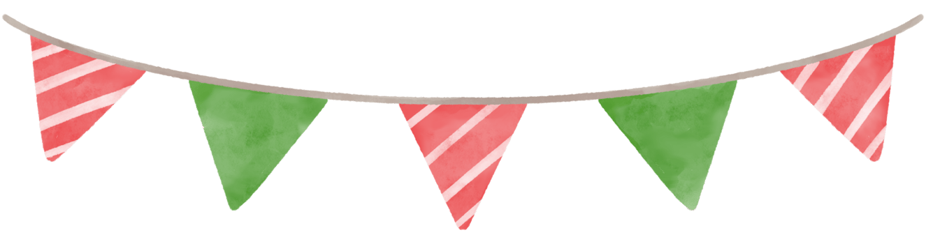 Christmas party bunting. Watercolor illustration. png