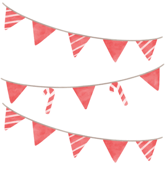 Christmas party bunting. Watercolor illustration. png