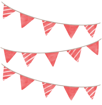 Christmas party bunting. Watercolor illustration. png