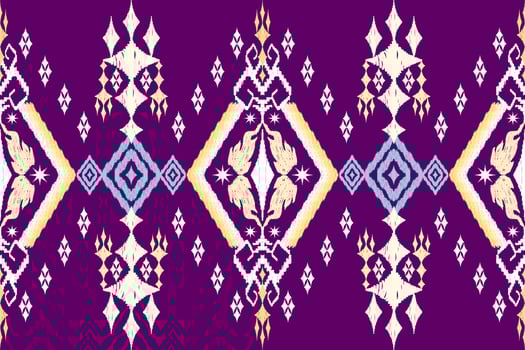 Geometric ethnic aztec embroidery style.Figure ikat oriental traditional art pattern.Design for ethnic background,wallpaper,fashion,clothing,wrapping,fabric,element,sarong,graphic,vector illustration. vector