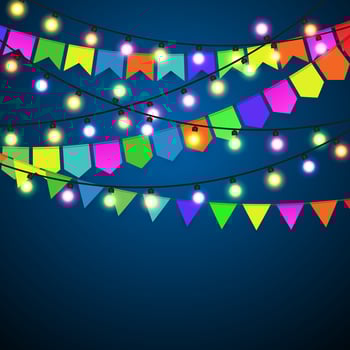 Christmas Lights Background. vector