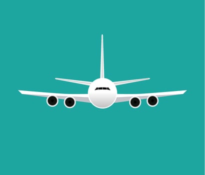 Civil aviation travel passenger air plane vector illustration.