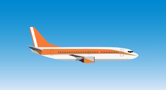 Civil aviation travel passenger air plane vector illustration.
