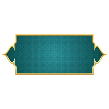 luxury golden arabic islamic text box title frame border set with ornamental illustration vector