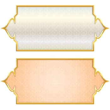 Set of decorative luxury golden arabic islamic banner title frame transparent background gold text box clipart vector