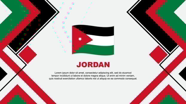 Jordan Flag Abstract Background Design Template. Jordan Independence Day Banner Wallpaper Vector Illustration. Jordan Banner