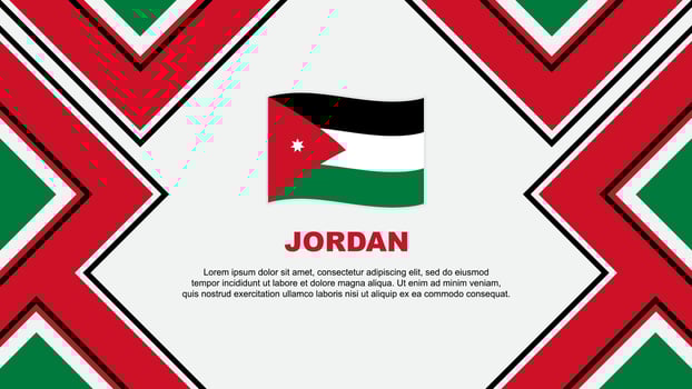 Jordan Flag Abstract Background Design Template. Jordan Independence Day Banner Wallpaper Vector Illustration. Jordan Vector