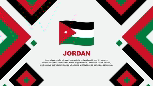 Jordan Flag Abstract Background Design Template. Jordan Independence Day Banner Wallpaper Vector Illustration. Jordan Template