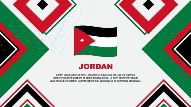 Jordan Flag Abstract Background Design Template. Jordan Independence Day Banner Wallpaper Vector Illustration. Jordan Independence Day