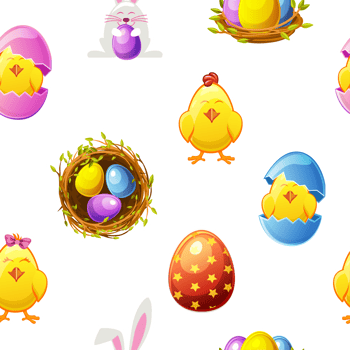 Seamless pattern with stickers for Easter. png