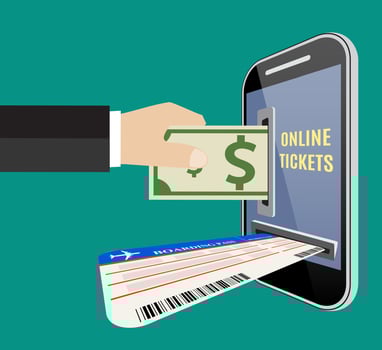 Online tickets ordering concept. vector