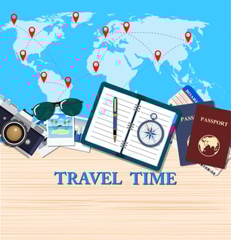 Travel and adventure template vector