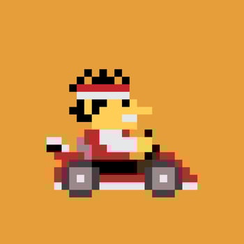 pixel art of a man driving a kart vector