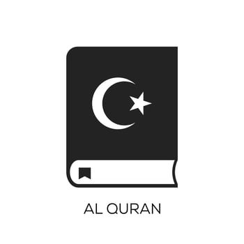 Al Quran icon vector illustration. Islamic book Quran vector icon.