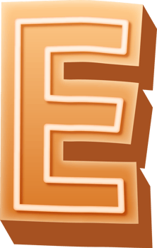 Gingerbread Alphabet Letter E png