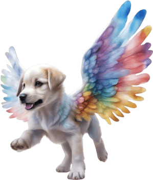 AI generated Watercolor dog Cupid. Ai-Generated. png