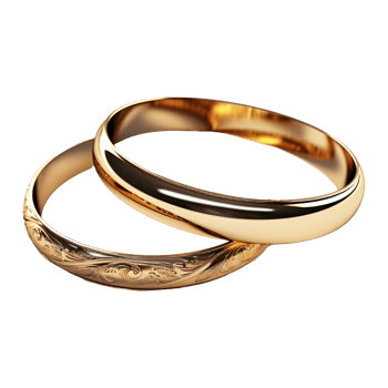 AI generated Couple Golden Ring on Transparent background - Ai Generated png