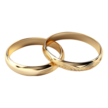 AI generated Couple Golden Ring on Transparent background - Ai Generated png