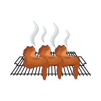 illustration of roasted chicken vector