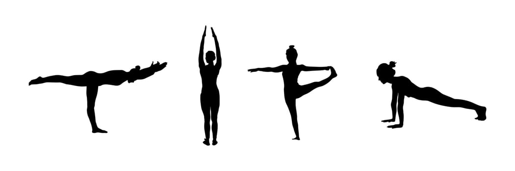 Detailed colorful silhouette yoga vector illustration. Fitness Concept. Gymnastics.