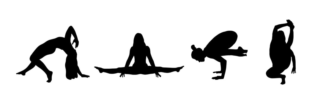 Detailed colorful silhouette yoga vector illustration. Fitness Concept. Gymnastics.