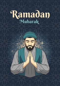 Islamic greeting card, ramadan template. Ramadan Mubarak. Poster, media banner. vector