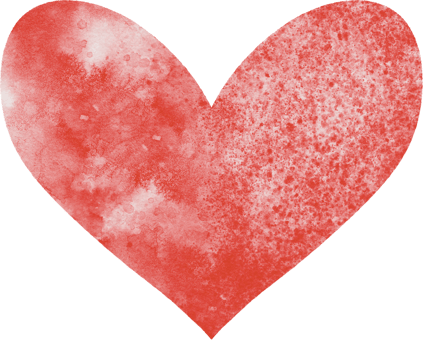 Red heart decorative watercolor png