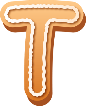 Alphabet Letter T Gingerbread Cookie png