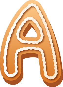 Alphabet Letter A Gingerbread Cookie png