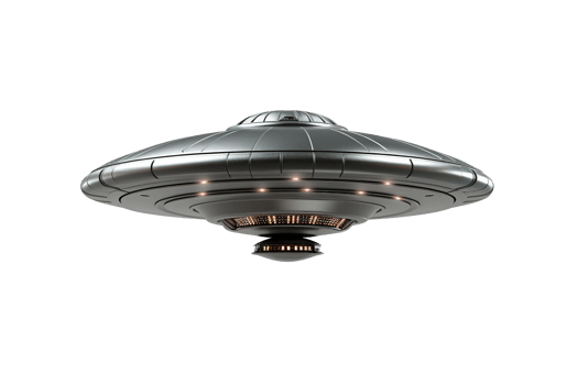 AI generated Generative AI, PNG ufo, alien transport, space ship