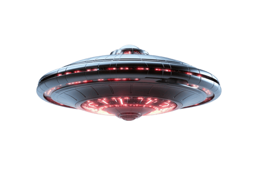 AI generated Generative AI, PNG ufo, alien transport, space ship