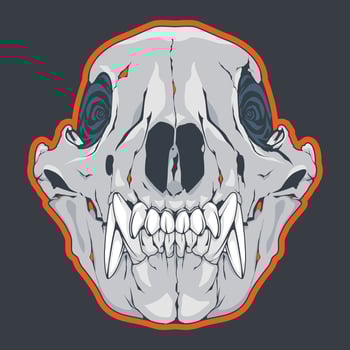 skull dog head vector illustration