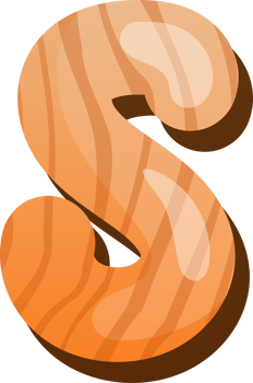 Wooden Alphabet Cute Letter S png