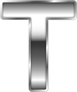 Silver Shiny Metal Alphabet Letter T png
