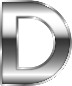 Silver Shiny Metal Alphabet Letter D png